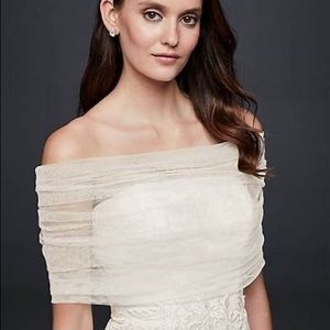 Tulle off the shoulder scarf w buttons. Used once.